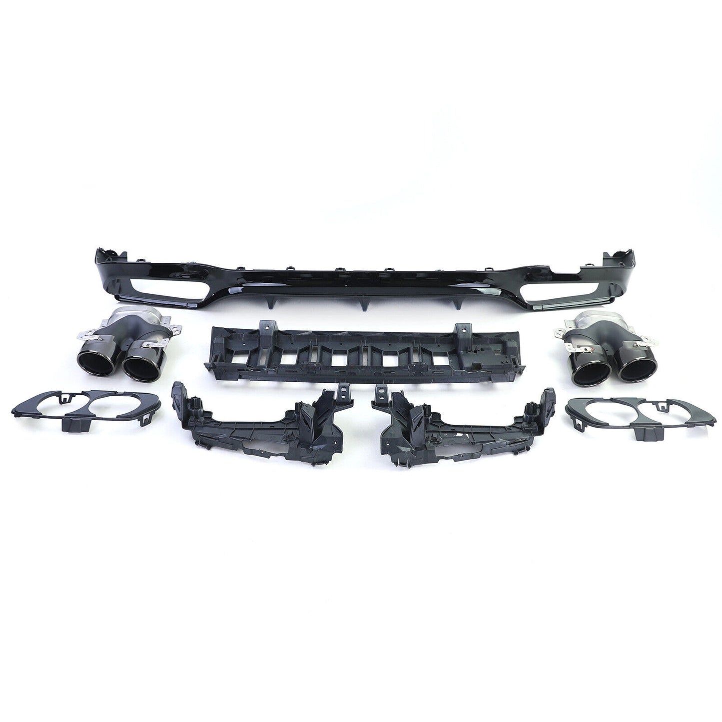 Sport Rear Diffuser Exhaust Tips Aftermarket Compatible With Mercedes E-Class W213 Limousine 16