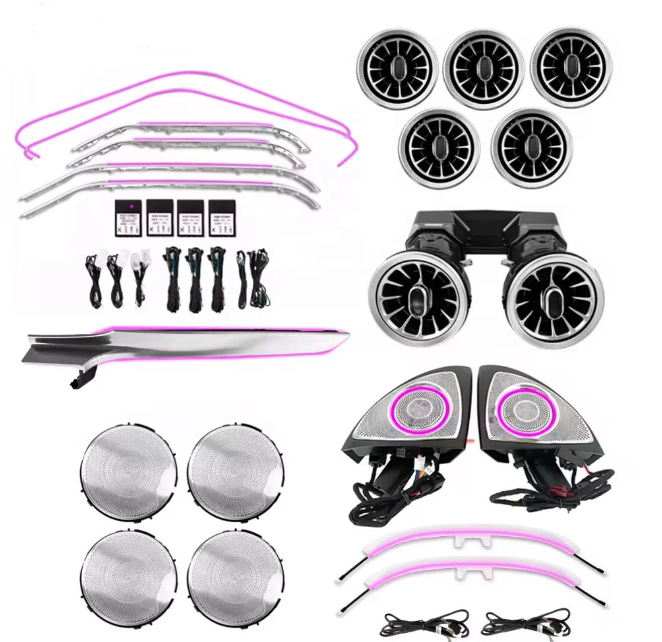 Kit di aggiornamento illuminazione ambientale a 64 colori per Mercedes W205 Classe C