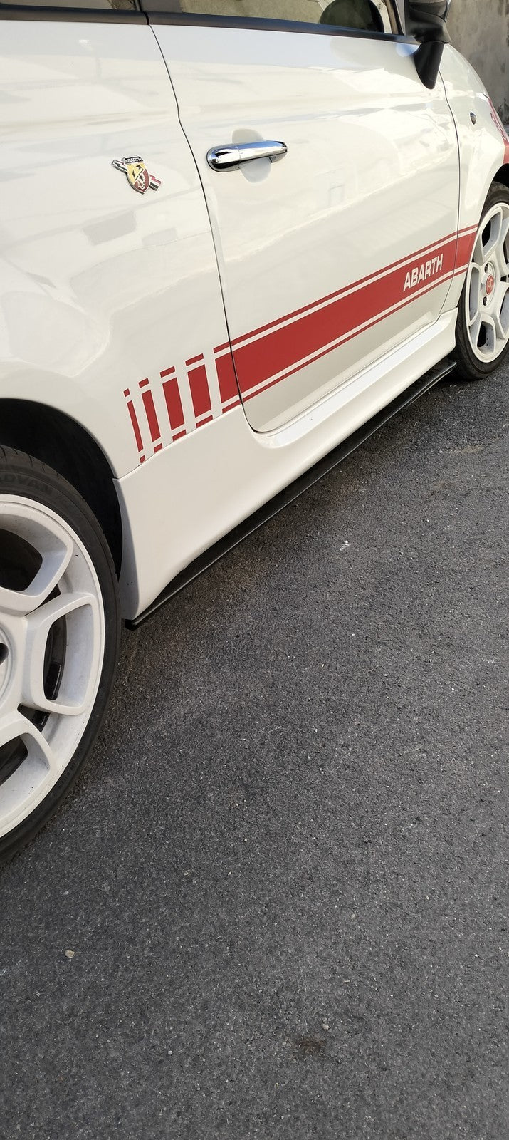 Sotto minigonne adatto per Fiat 500 nero lucido