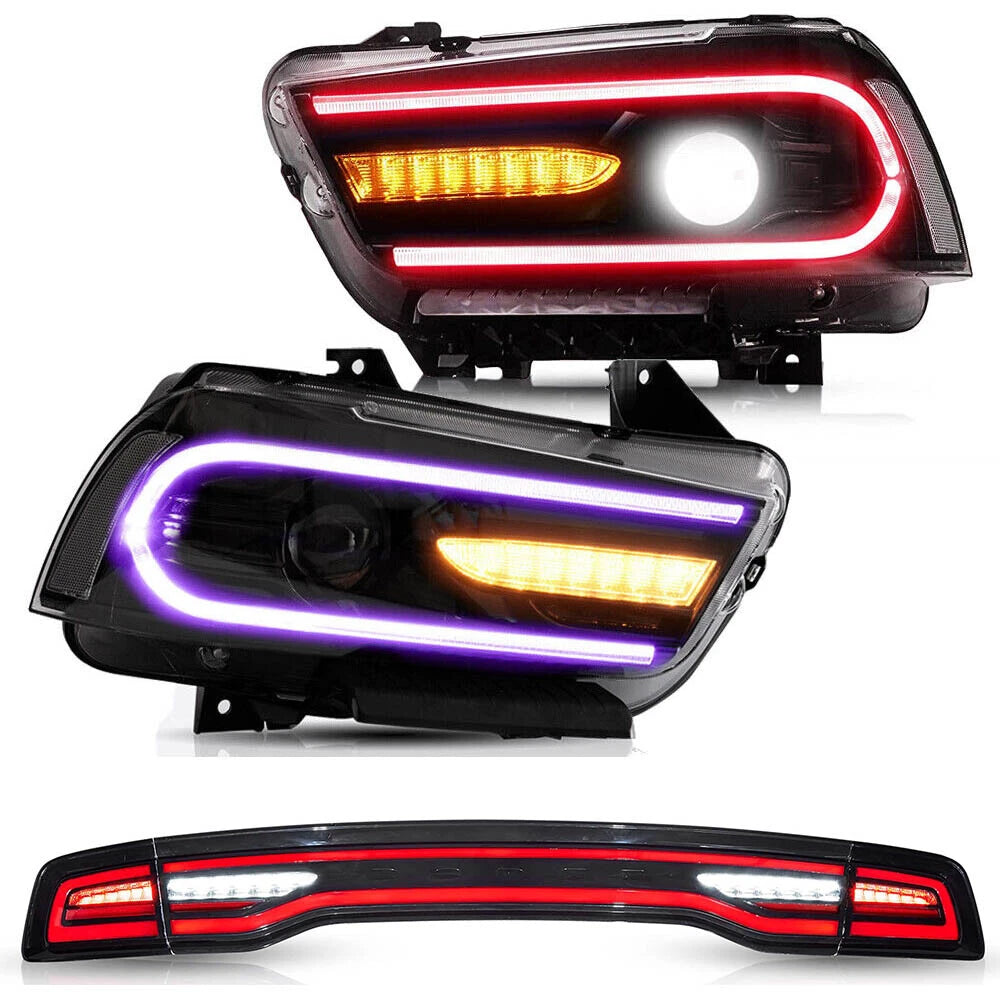 ⭐ART.2927 Fari Anteriori a LED RGB +Posteriori a LED Trasparenti –Dodge Charger⭐