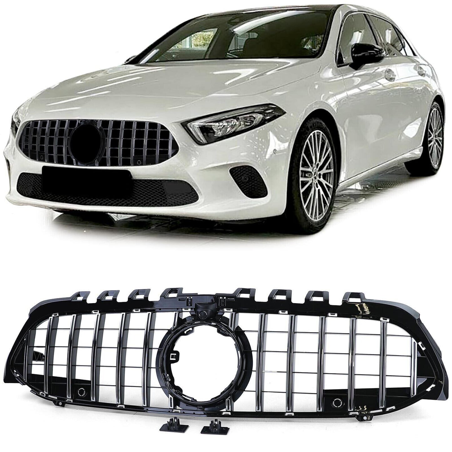 ART. 0067 GRIGLIA MERCEDES CLASSE A W177 CLASSE B W247 AMG LOOK GT CROMATA