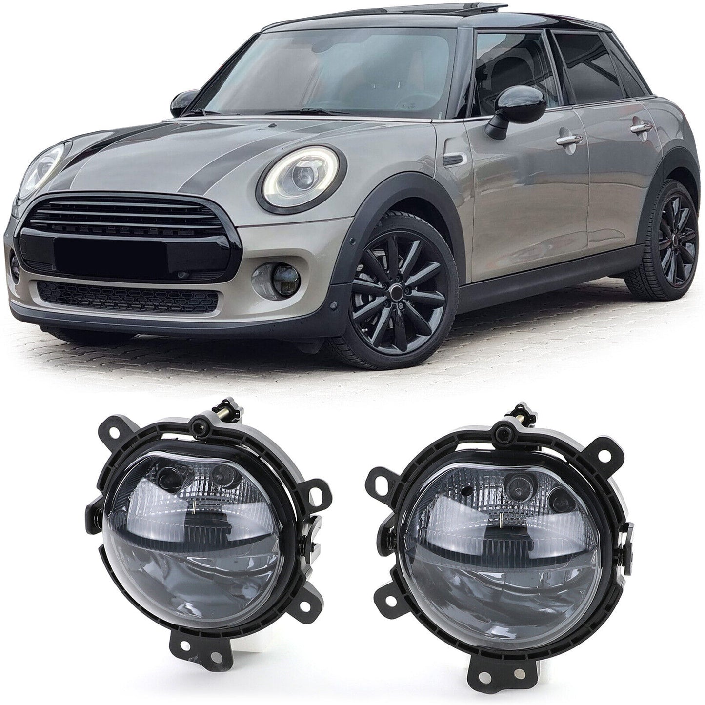 Fog Light + Daytime Running Light Smoke Black For Mini F54 F55 F56 F57 14-21