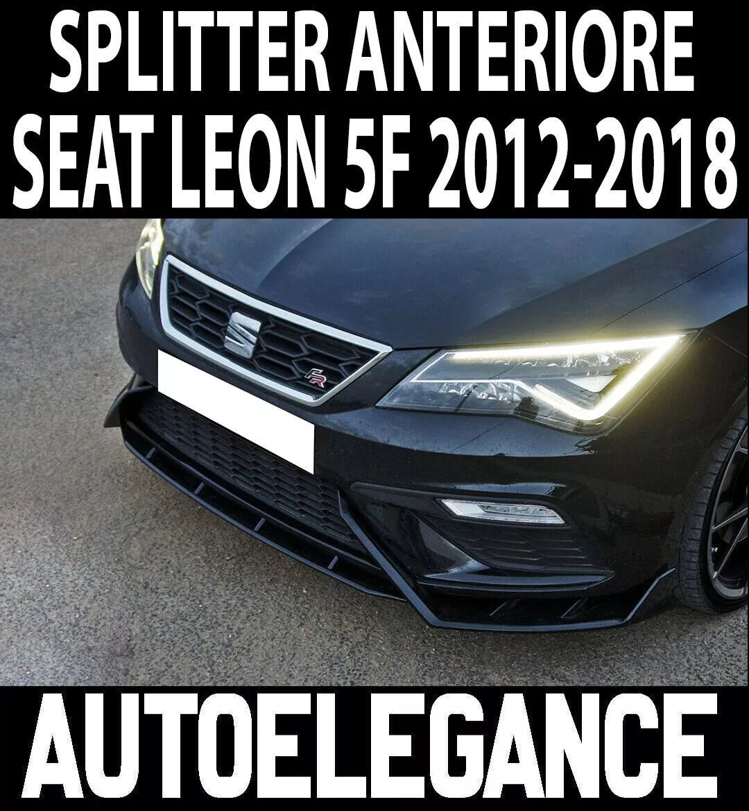 SEAT LEON 5F SPOILER LOOK FR SPOILER SOTTO PARAURTI ABS NERO SPLITTERv