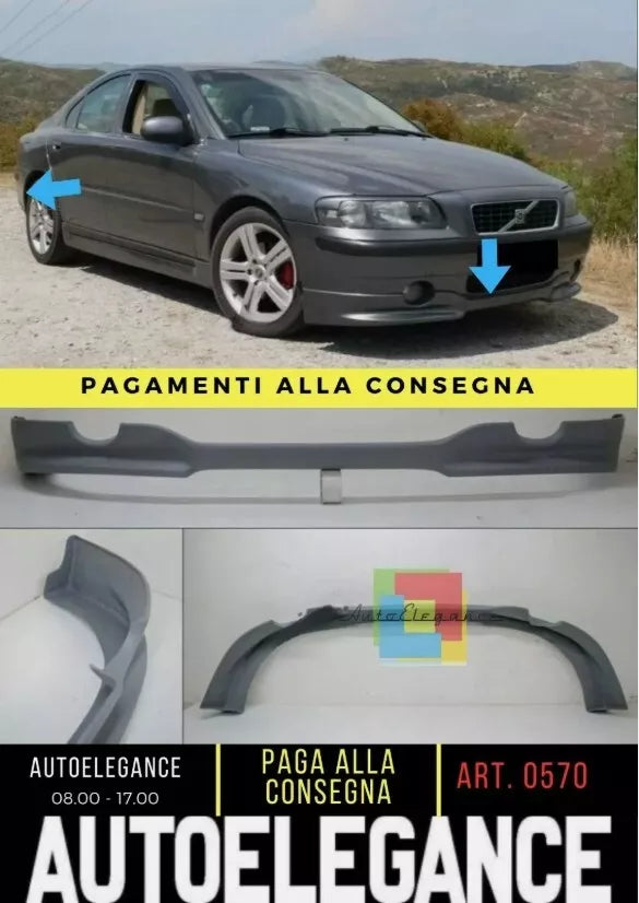 Volvo S60 2002 - 2005 Body Series - Spoiler Anteriore + Minirock Hinten