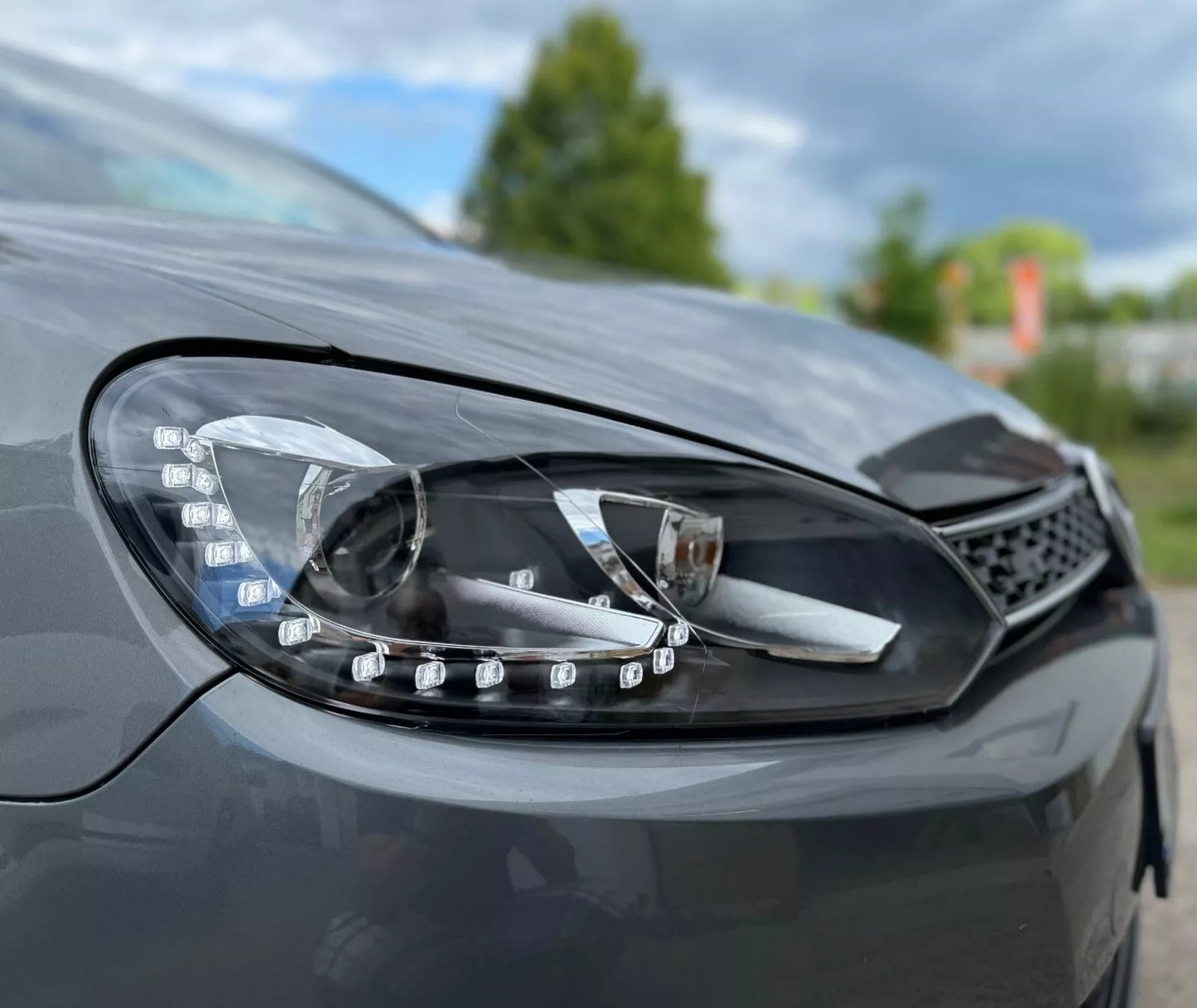 LED daytime running light projector headlight for vw golf 6 08-12 left right front