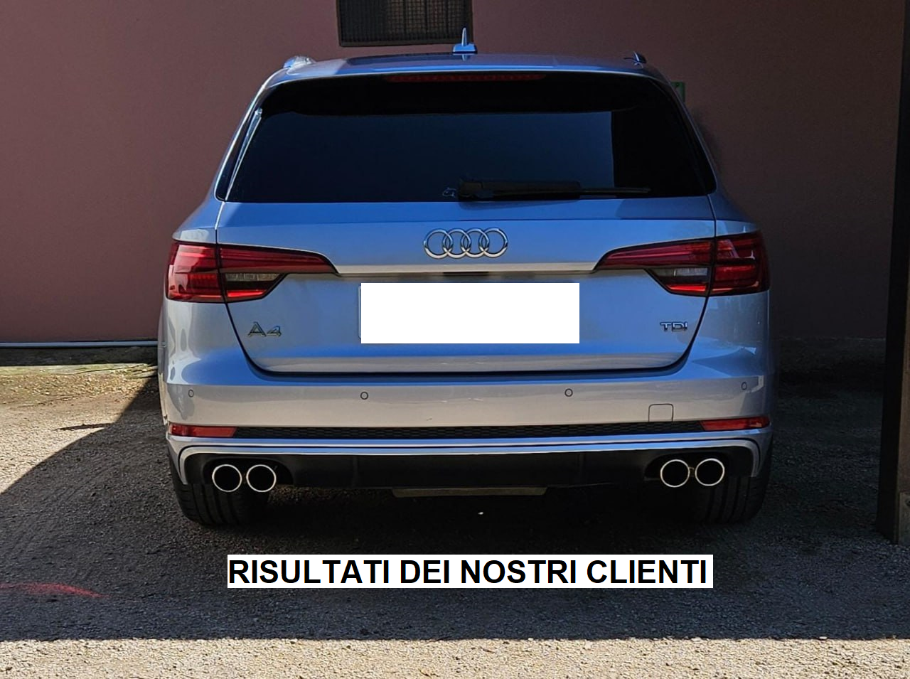 UNDER BUMPER ABS REAR DIFFUSER SUITABLE FOR AUDI A4 B9 8W S4 FOR SLINE with black tips