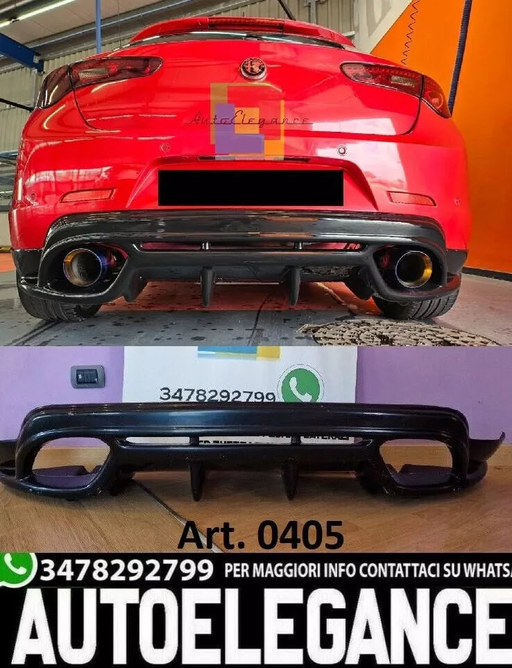 0405 DIFFUSORE NERO QUADRIFOGLIO PER ALFA ROMEO GIULIETTA PARAURTI POSTERIORE