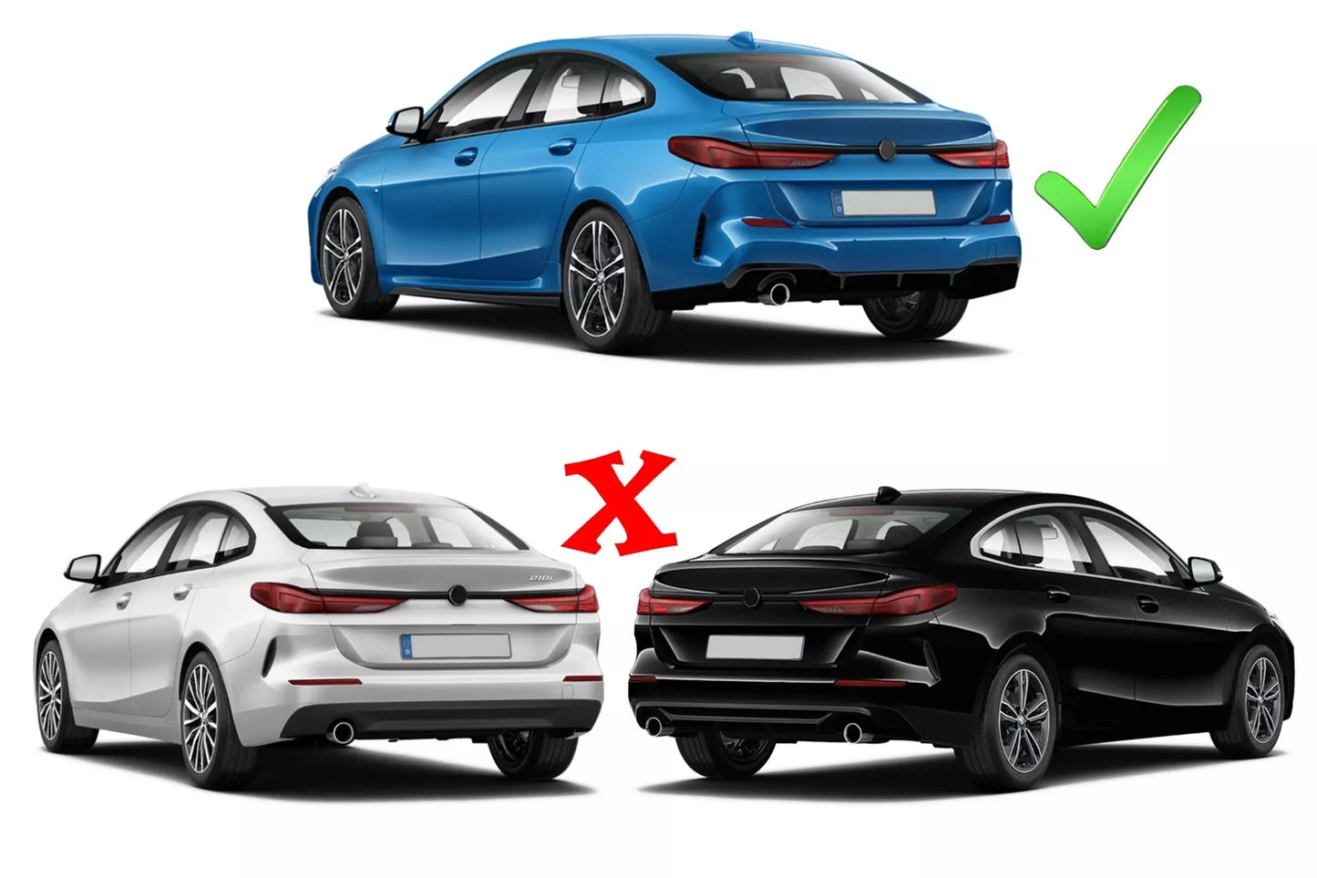 😍Diffuseur Embouts Noirs pour BMW 2 F44 Gran Coupé M235i Design😍