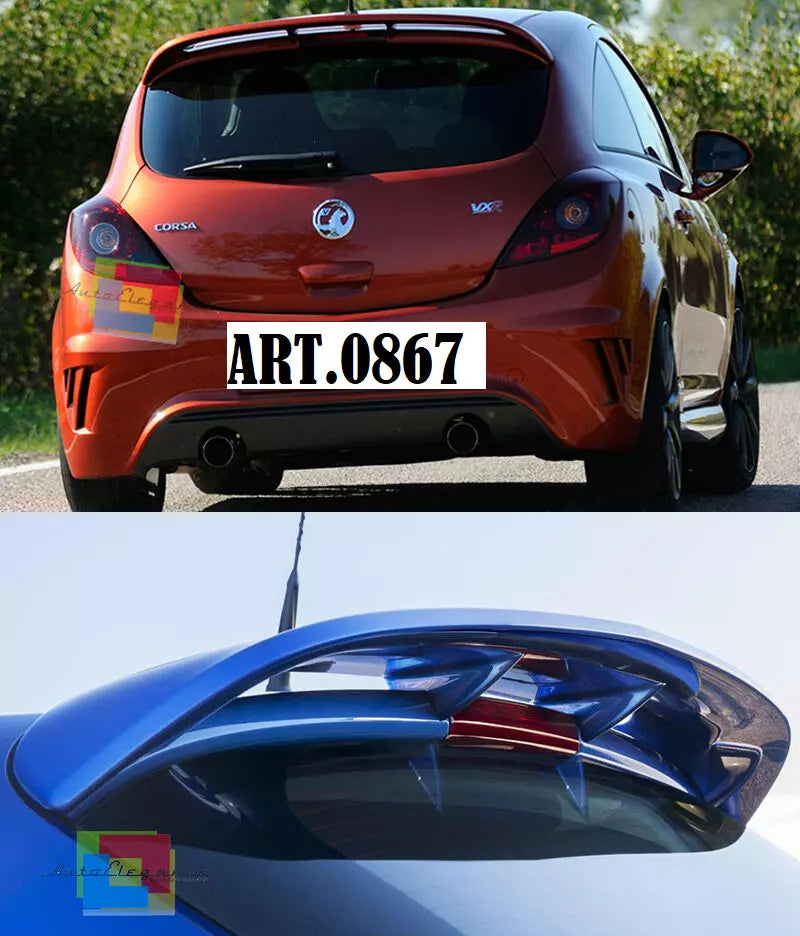 0867 SPOILER POSTERIORE SUL TETTO OPEL CORSA D 3 PORTE 2006-2014 VXR