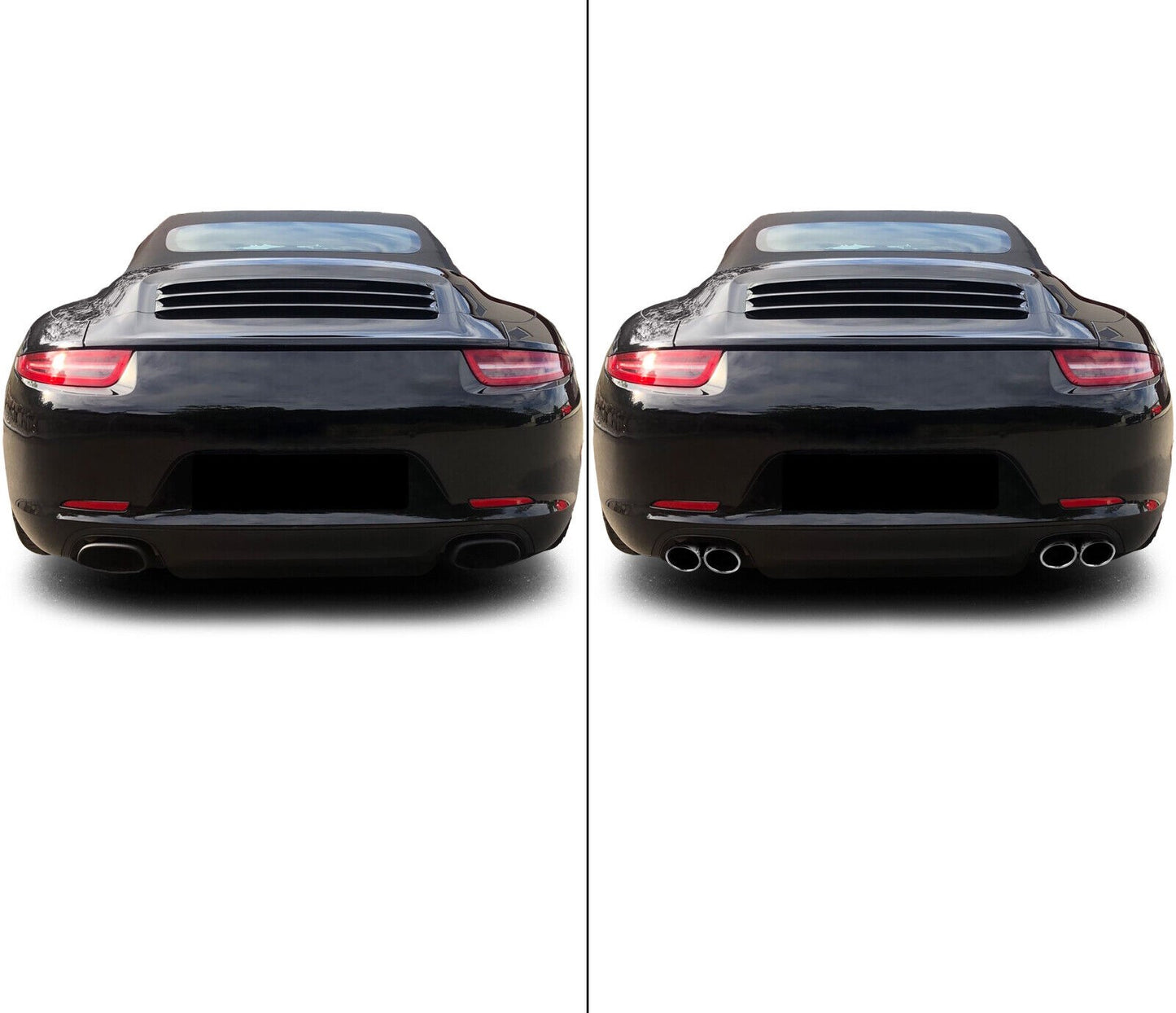 Terminali di scarico a doppio tubo lucidati per Porsche 911 2011-2015