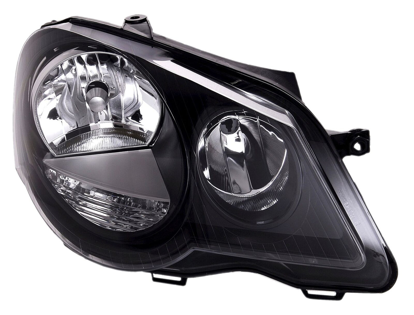 Set fari anteriori per VW Polo 9N3 05-09 GTI Nero LWR Attuatori sinistra destra