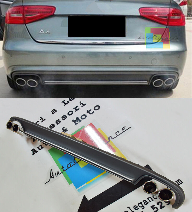 UNDER REAR BUMPER DIFFUSER S4 WITH TIPPER AUDI A4 B8 8K 2012-2015