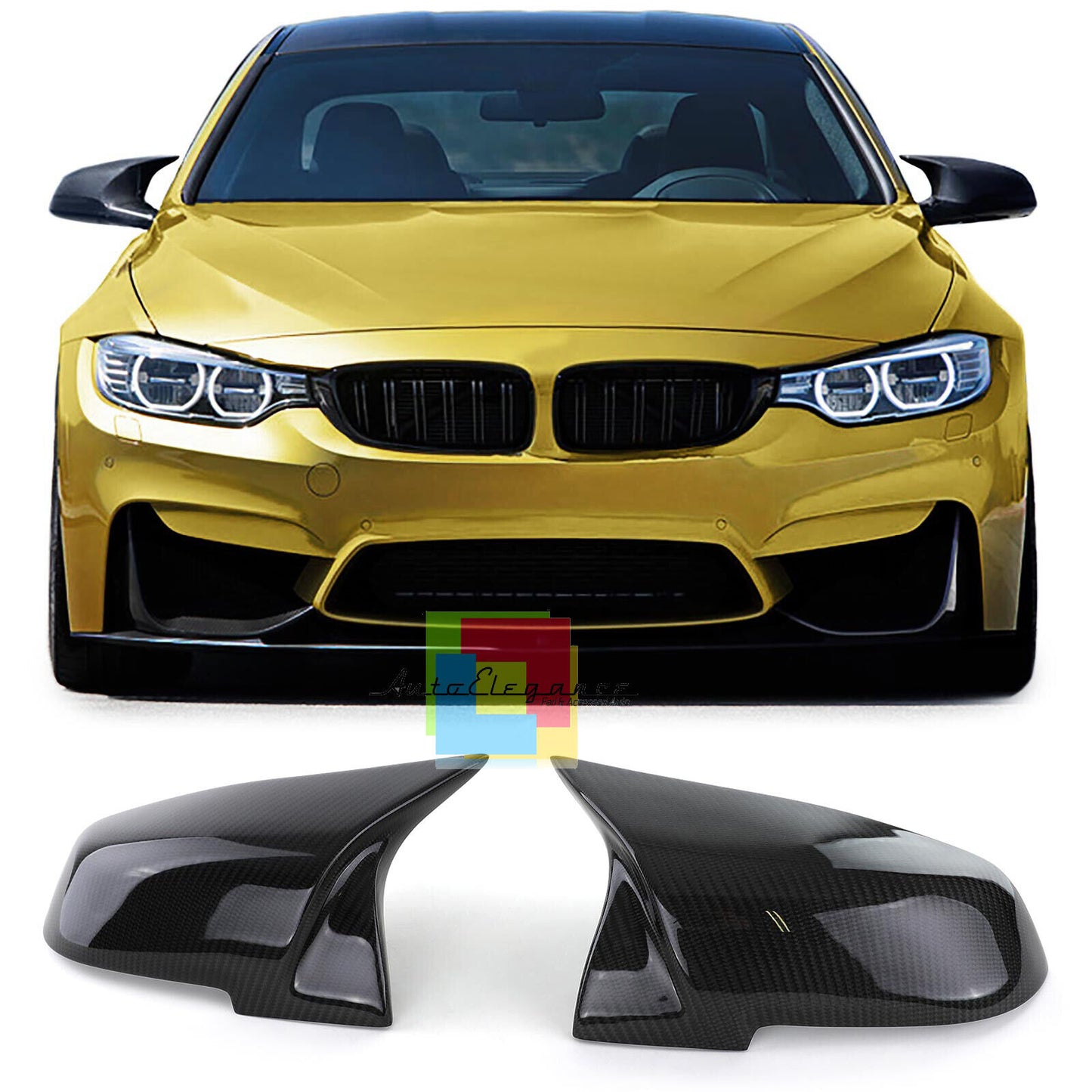 BMW SERIE 4 F32 F33 F36 SPECCHI SOSTITUTIVI CALOTTE SPECCHIETTI CARBON LOOK M4