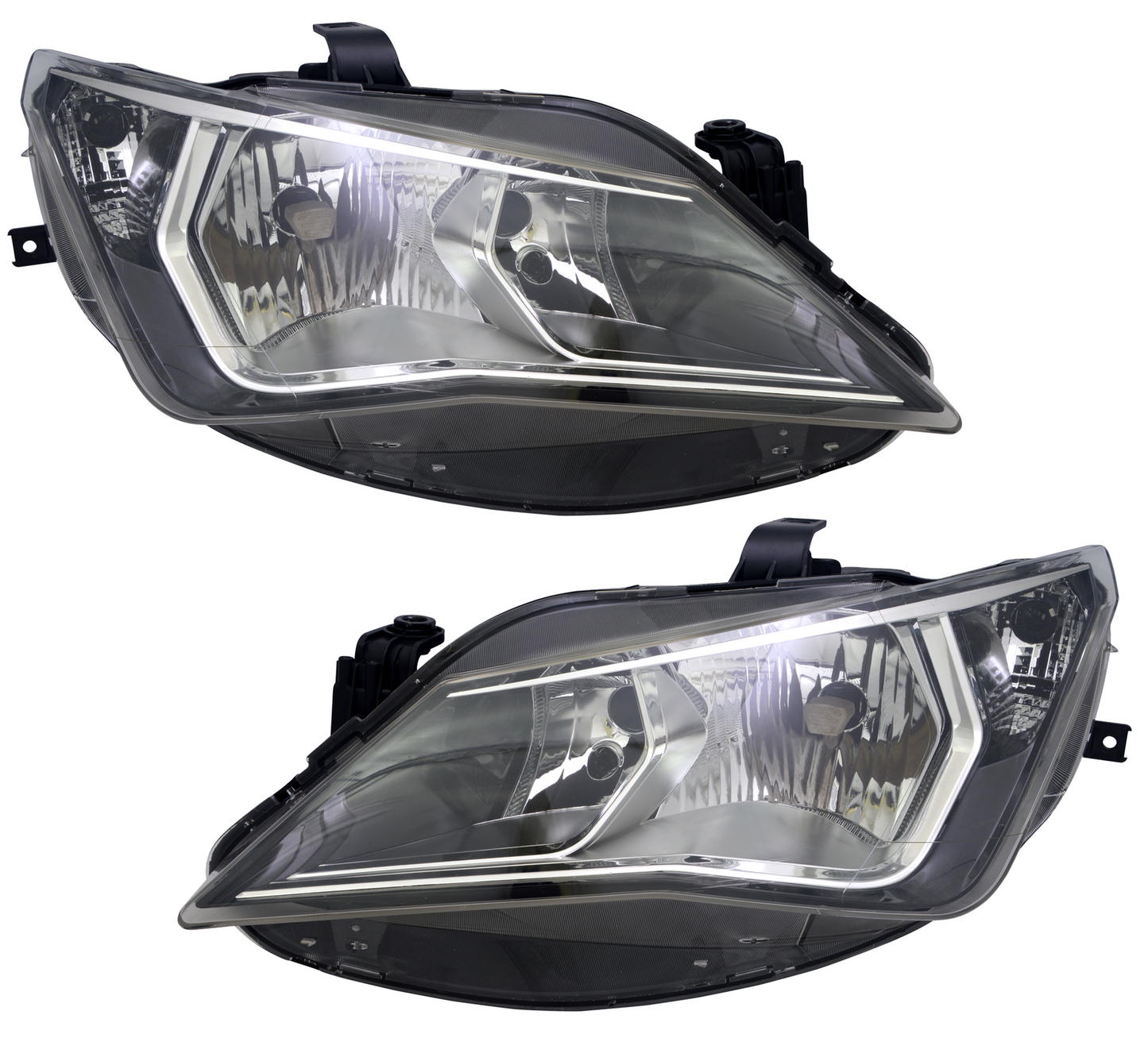 Headlight set for Seat Ibiza 4 6J 12-15 Chrome Twin Sport H7