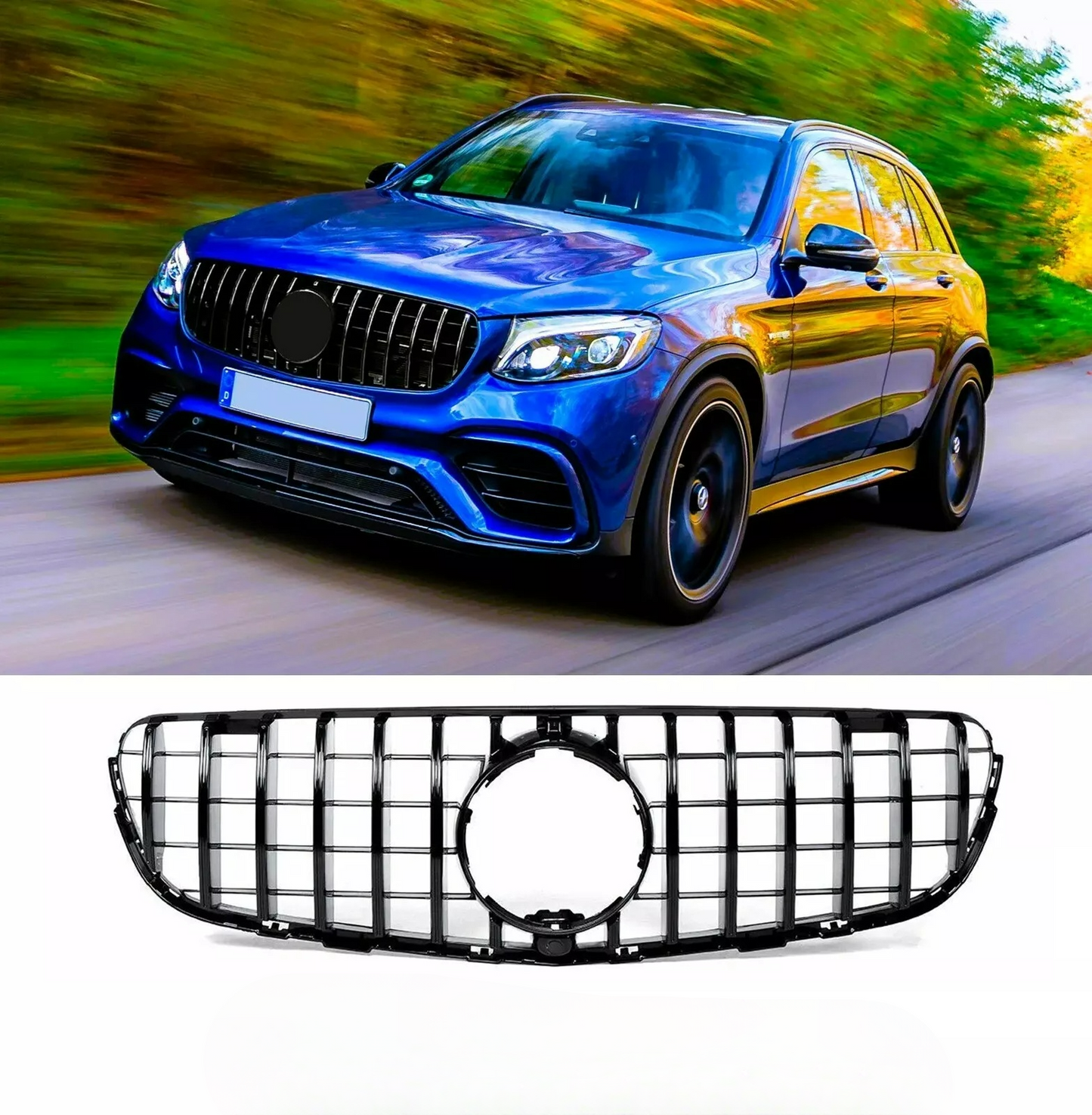 ✨Glossy Black GTR Grille SUITABLE FOR Mercedes GLC Class W253✨