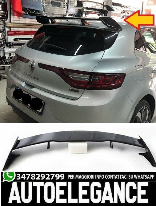 RENAULT MEGANE 4 IV 2015+ SPOILER POSTERIORE TETTO SPORTIVO RS ALETTONE NERO