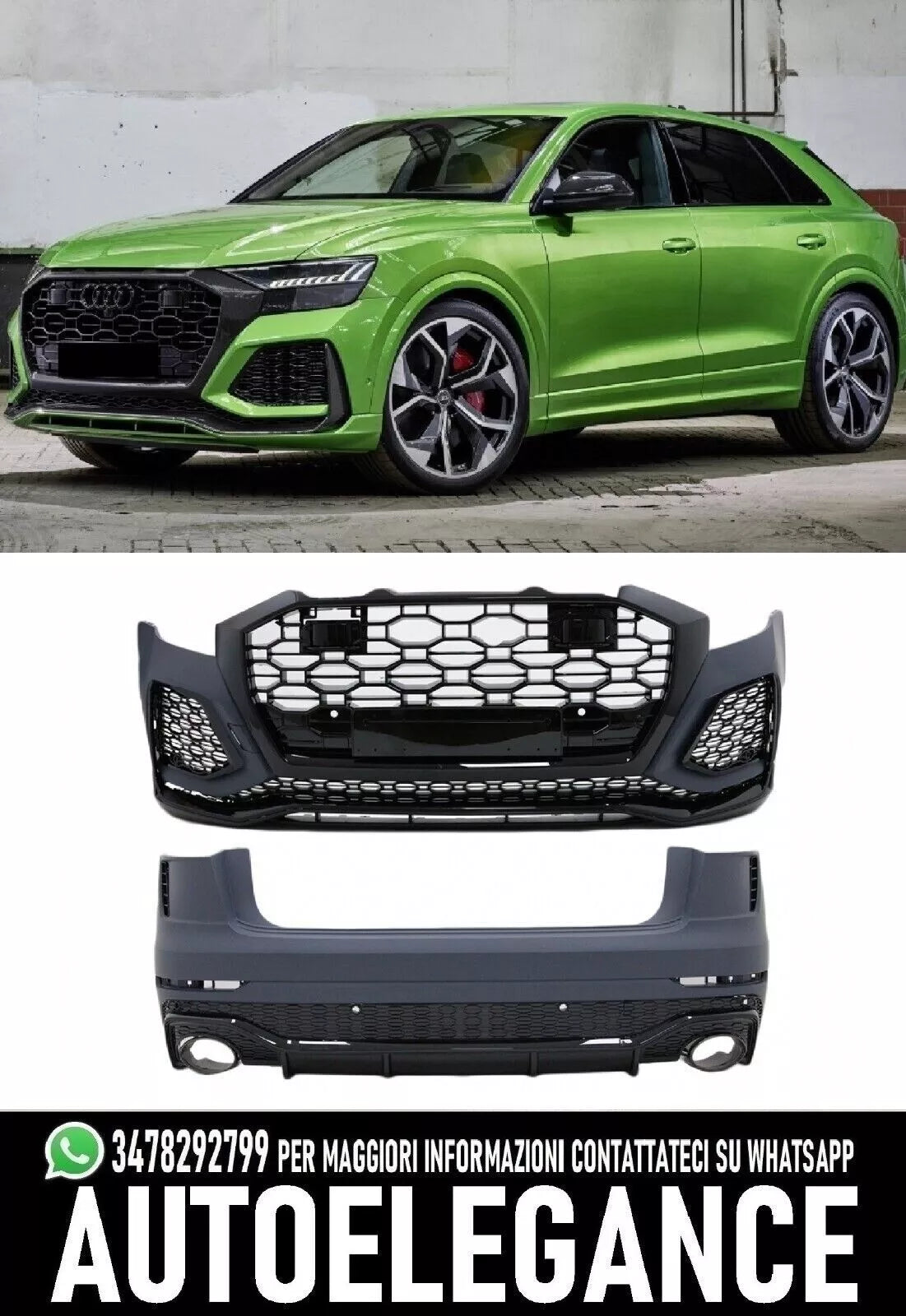 Bodykit adattato per Audi Q8 Look RSQ8 SUV (2018-UP) Look Rs Design Sportivo