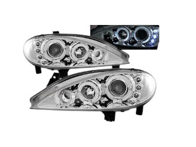 😍Fari per RENAULT MEGANE 03.99-10.02 OCCHI ANGELO CROMATI-😍