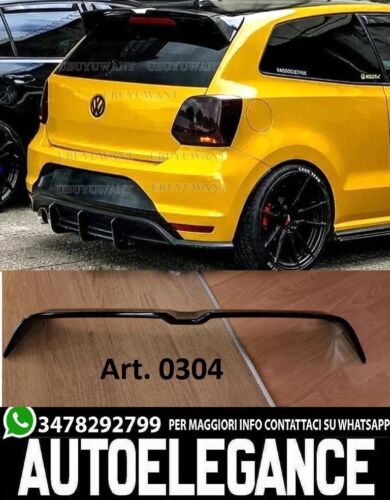 Spoiler Posteriore Sul Tetto VW Polo 6R 6C 2009-2017 ABS Nero Lucido