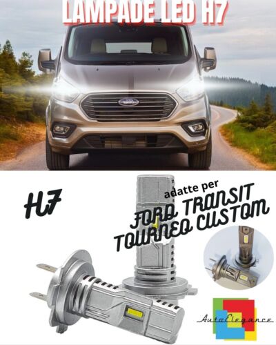 Set LED H7 per Ford Transit Tourneo Custom 6000K Lumen Canbus Anabbaglianti