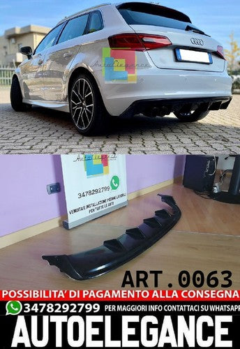 Diffusore Adatto Per Audi A3 8V Look RS3 12-16 Nero Lucido 2SX RiegerDiffusore