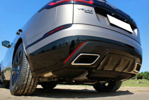 DIFFUSORE NERO POSTERIORE ABS TERMINALI INOX CROMATO PER RANGE ROVER VELAR