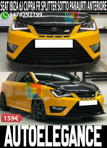 Spoiler sotto paraurti sportivo nero per Seat Ibiza 6J Cupra