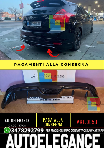 0850 Paraurti inferiore del diffusore adatto per Ford Focus III MK3 2011-2014 Dam
