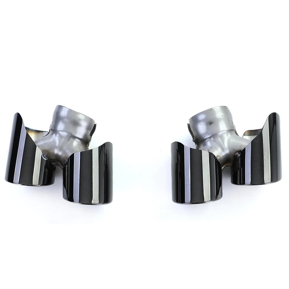 💫Terminali di Scarico Doppio Tubo Nero per Porsche 911 991.2 (2015–2019)💫