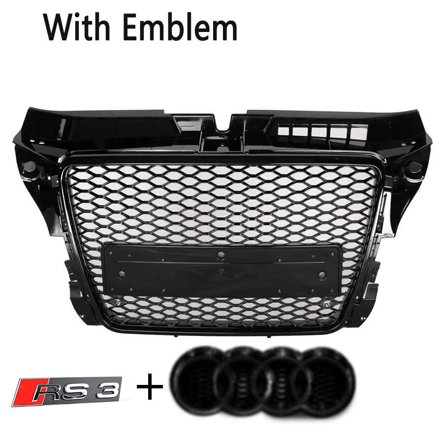 🔥ART.5708 GRIGLIA ANTERIORE RS NERA PER AUDI A3 / S3 8P 2008–2012🔥