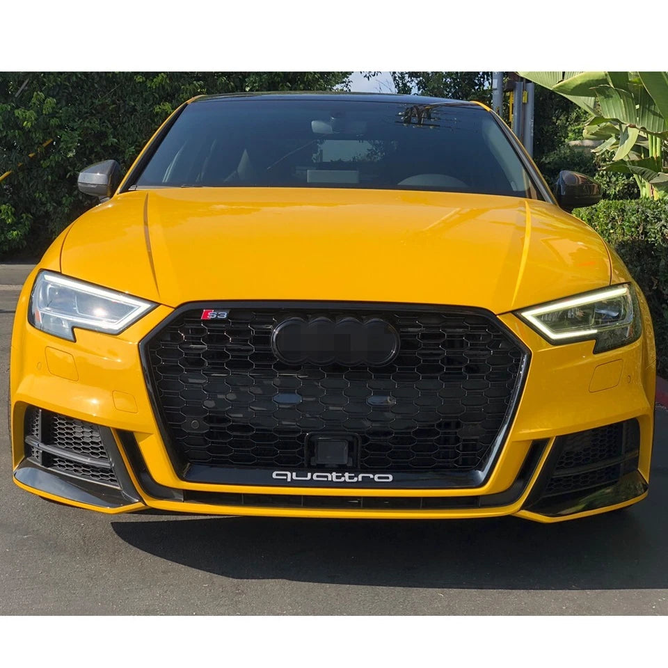 🔥ART.5996 GRIGLIA ANTERIORE NERO LUCIDO PER AUDI A3 8V2 / S3 S-LINE 2017–2020🔥