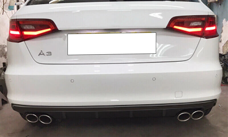 SOTTO PARAURTI AUDI A3 8V SEDAN 2012 AL 2015 DIFFUSORE LOOK S3 NERO LUCIDO