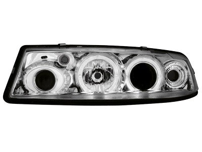 💫ART.6153 FARI ANTERIORI per OPEL CALIBRA 09.90-06.97 OCCHI D'ANGELO CROMATI💫