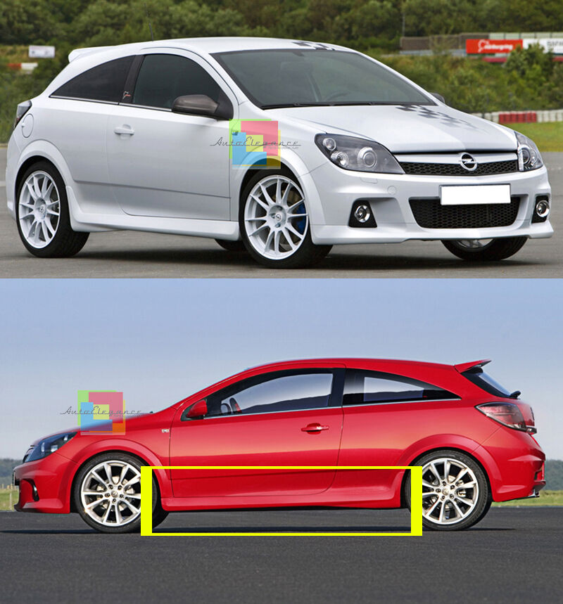MINIGONNE LATERALI OPEL ASTRA H 05-10 GTC 3 PORTE SPOILER SOTTO PORTA LOOK OPC