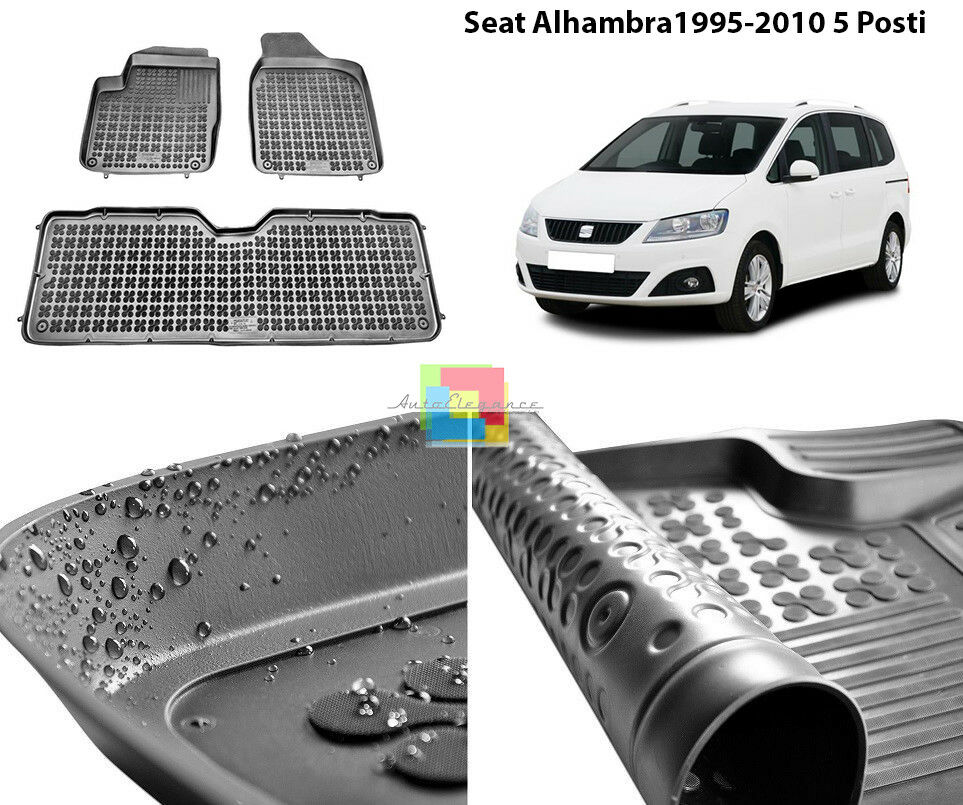 SEAT ALHAMBRA 1995-2010 5 SEATS RUBBER CAR MATS - TOP QUALITY MATS -1