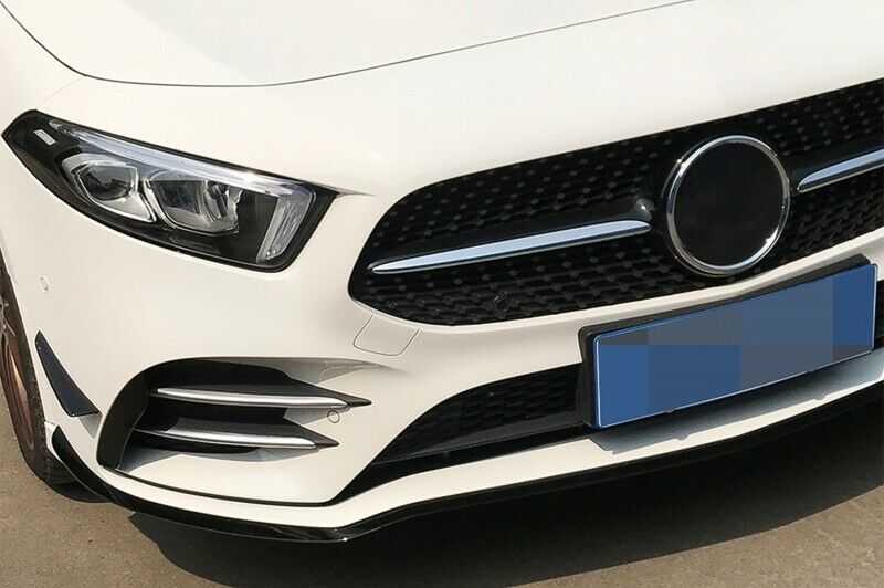 MERCEDES A W177 2018+ SPLITTER PARAURTI ANTERIORE LIP SPOILER NERO AMG A45