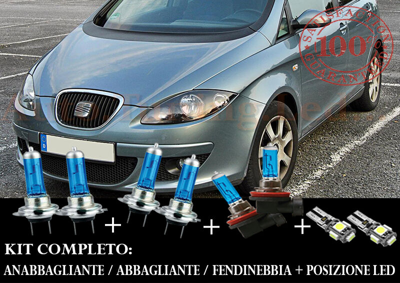 SEAT ALTEA 2004+ SET COMPLETO LAMPADE BLU XENON + POSIZIONE A LED