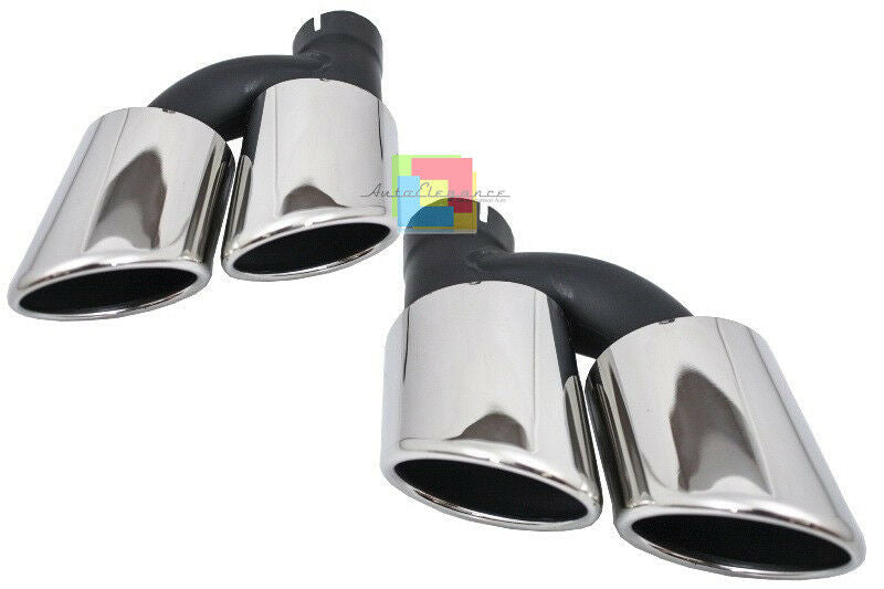 AUDI A4 B8 8K 2007-2015 DOUBLE EXHAUST STEEL EXHAUST TIP S4 LOOK