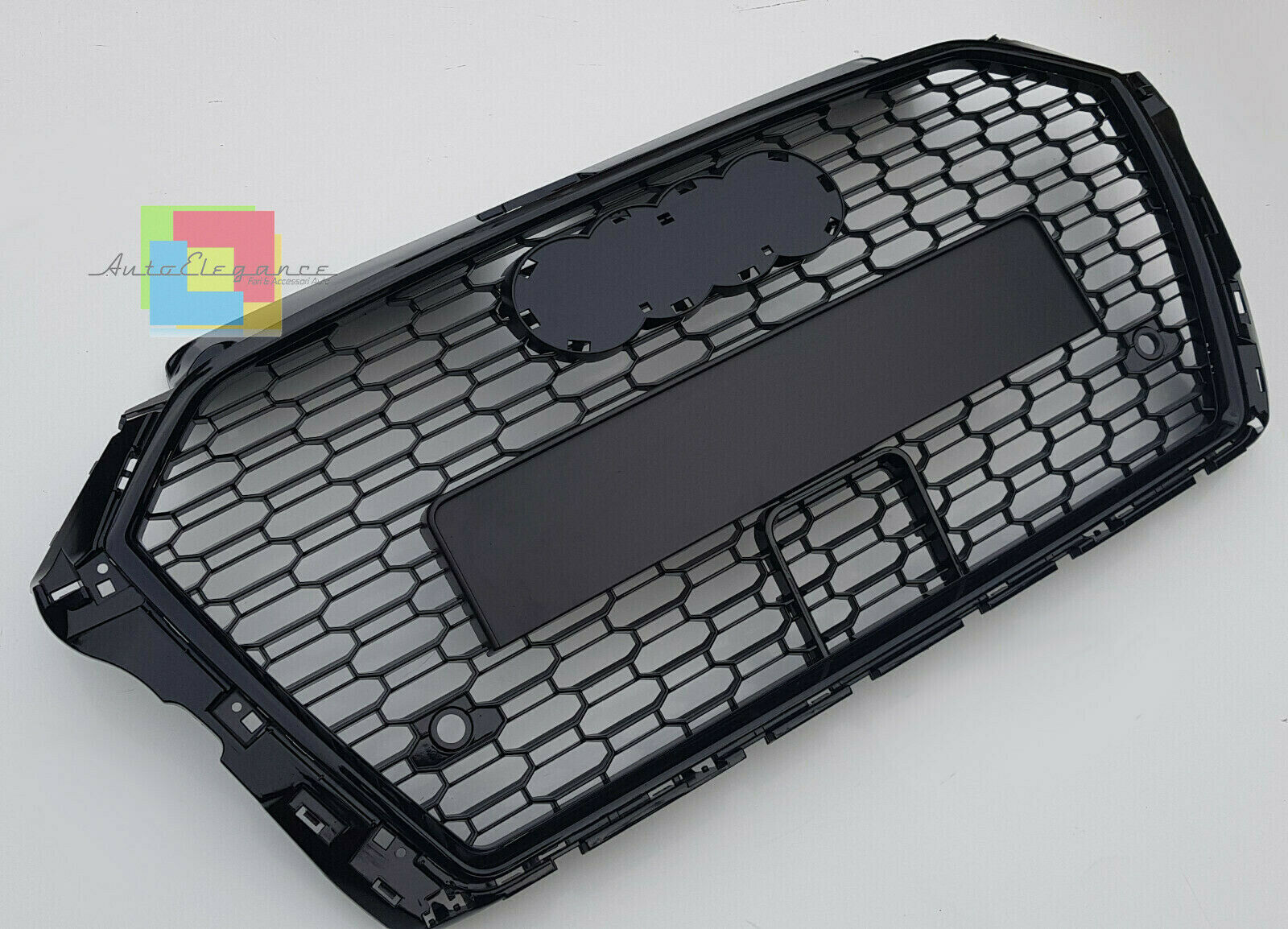 Cornice Griglia Anteriore A V Nero Lucido Per Alfa Romeo Stelvio 2017-2023 – Copertura Paraurti In ABS, Antigraffio, Adesiva