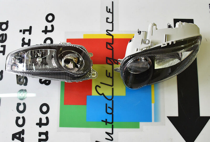 ALFA ROMEO 147 2000-2004 FARI ANTERIORI FANALI NERI & CROMATI LOOK TUNING AUTOELEGANCERICAMBI