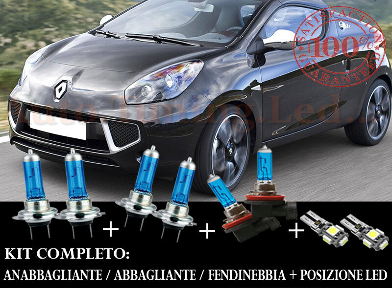 RENAULT WIND 2010+ SET COMPLETO LAMPADE BLU XENON + POSIZIONE A LED