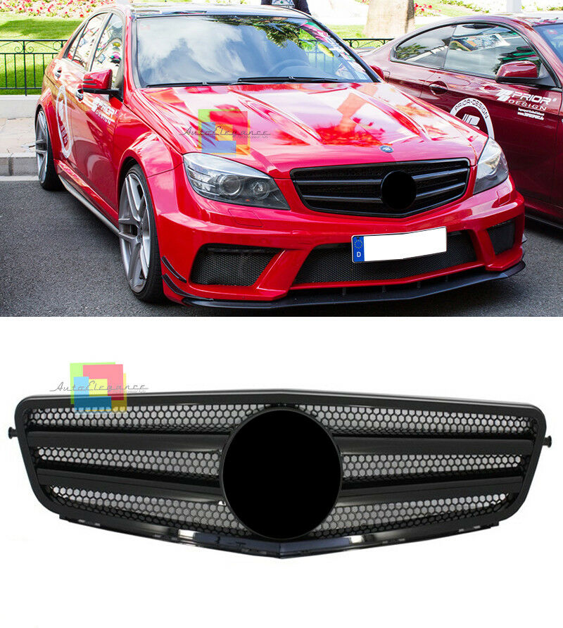 GRIGLIA ANTERIORE MERCEDES W204 S204 C204 2007-2014 DESIGN AVANTGARDE NERA .-