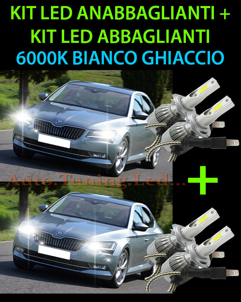 KIT LED LAMPADE ABBAGLIANTI & ANABBAGLIANTI PER SKODA SUPERB 2014 IN POI -.