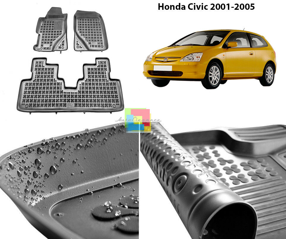 HONDA CIVIC 2001-2005 RUBBER CAR MATS - TOP QUALITY MATS -1-