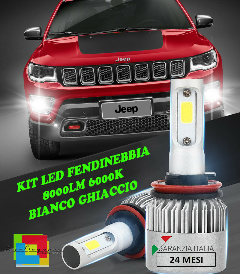 LAMPADE FENDINEBBIA A LED CREE JEEP COMPASS II 2016+ CAMBUS BIANCO GHIACCIO
