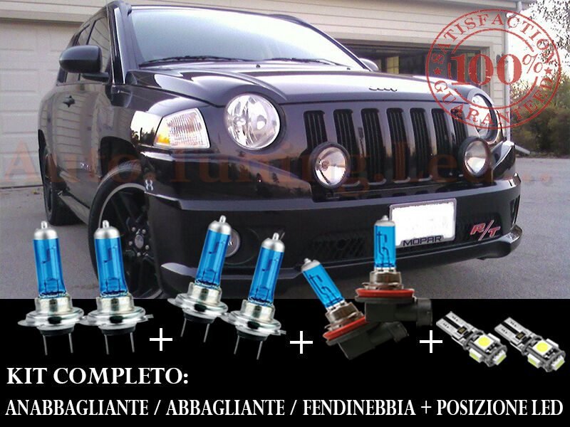 JEEP COMPASS 2006+ SET COMPLETO LAMPADE BLU XENON + POSIZIONE A LED