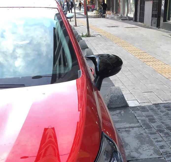 RENAULT CLIO 5 2020+ CALOTTE SPECCHIO NERO LUCIDO ABS ADESIVE 3M