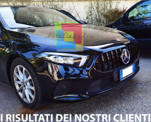 BLACK FRONT GRILLE MERCEDES A-CLASS W177 2018+ AMG PANAMERICANA MASK