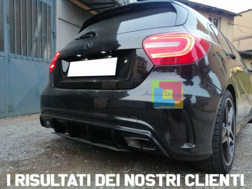 MERCEDES A-CLASS W176 2012-2018 GLOSS BLACK REAR DIFFUSER AMG LOOK