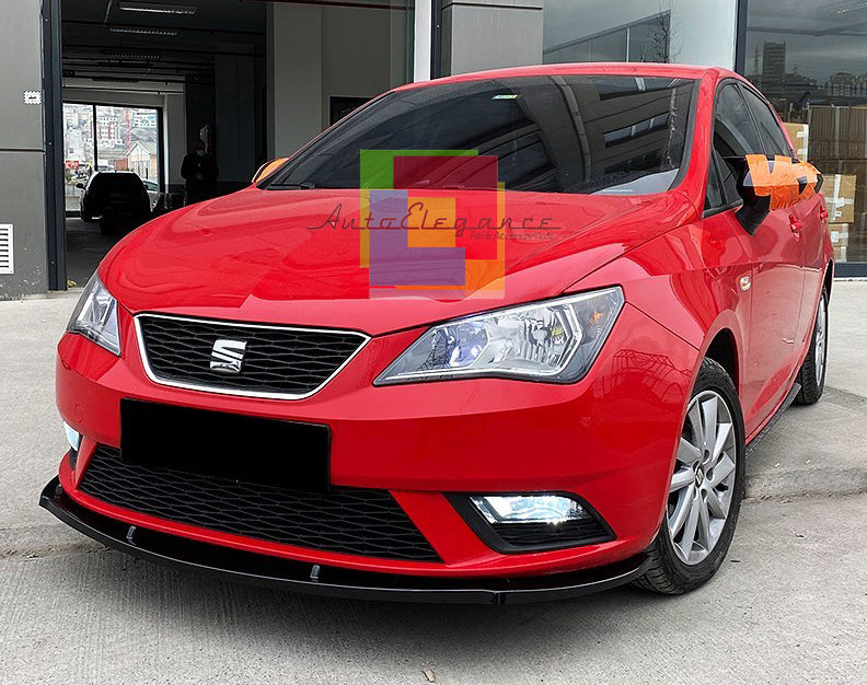 SEAT IBIZA 6J 2008-2017 FRONT BUMPER SPLITTER BLACK ABS BLADE